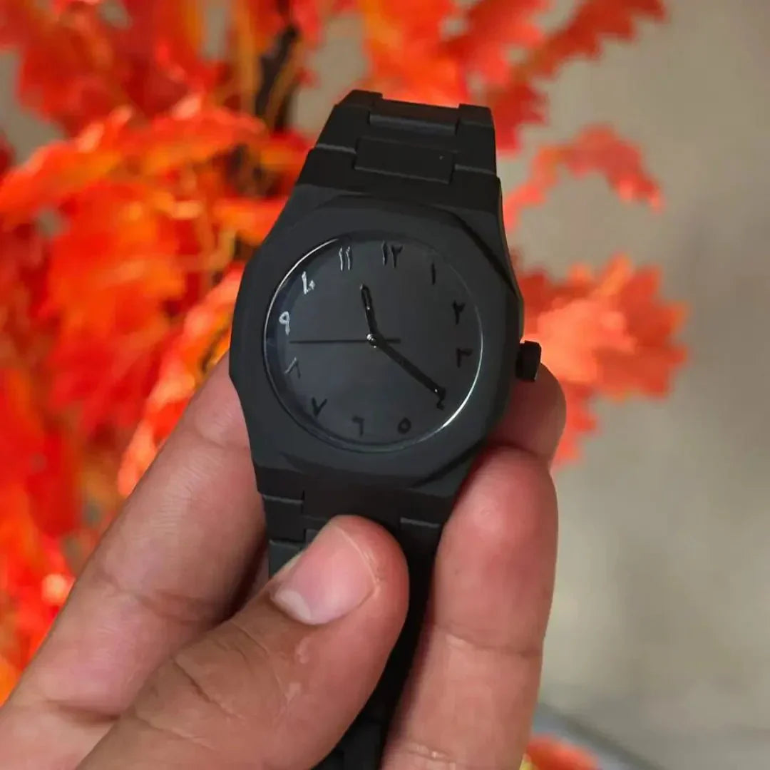 Arabic Aura Black Dial Watch - GET THEN PAY
